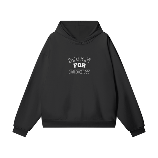 Pray For Diddy Oversize Heavyweight Hidden Pocket Fleece Hoodie